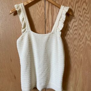 Madewell crochet ruffle strap tank